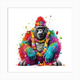 Gorilla With Candy Art Print