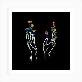Hands Up Square Art Print