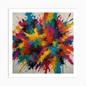 Chaotic Scribbles And Marks In Vibrant Colors 1 Art Print