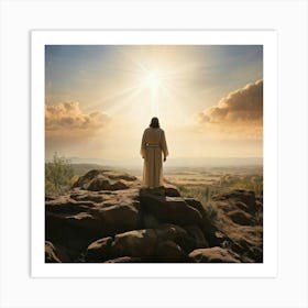 A Depiction Of A Sunday Morning Where The Essence Of The Resurrection After Jesus Christs Crucifixi Art Print