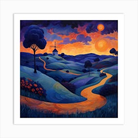 Sunset In The Valley Art Print