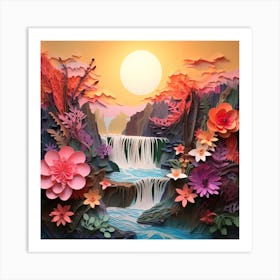 Paper - Waterfall Art Print