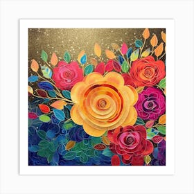 Colorful Roses 4 Art Print