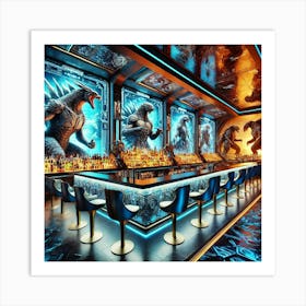 Kaiju Lounge Scifi Art Print