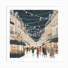 Christmas In Paris Art Print