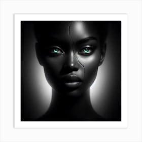 Black Woman With Green Eyes 29 Art Print