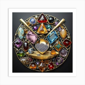 Logo made of gemstones extracted with a tablespoon. 4 Art Print