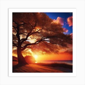 Sunset Tree 11 Art Print