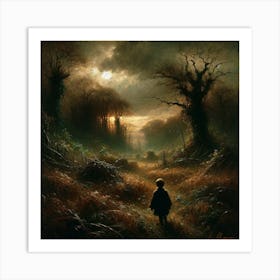 Boy In The Woods Art Print Art Print