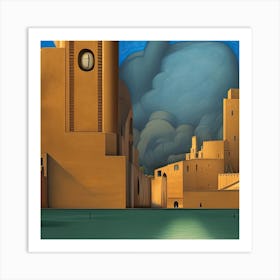 Metaphysical City Under Pollution Art Print