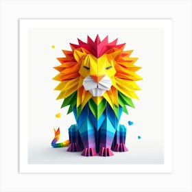 Origami Lion Art Print