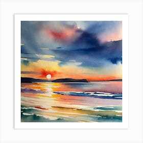 Sunset On The Beach 105 Art Print