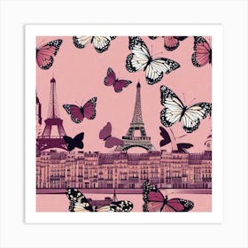 Paris With Butterflies 42 Art Print