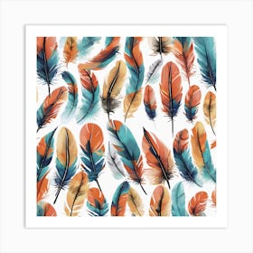 Watercolor Feathers Art Print