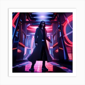 Cyberpunk meets matrix Art Print