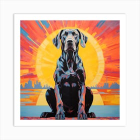 Great Dane Sun Art Print