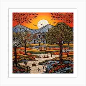 Sunset In The Valley Art Print