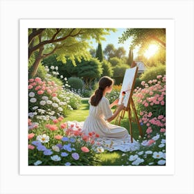 Woman Girls With Art Board Art Print (1) Art Print