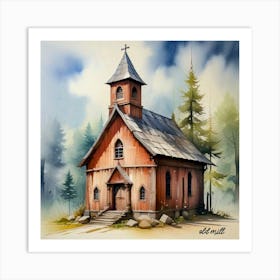 FM-54 LITTLE WOOD CHAPEL Art Print