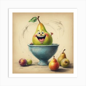 Pear In A Bowl 9 Art Print