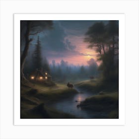 Cabin In The Woods Art Print