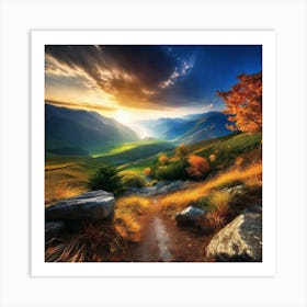 Sunset In The Mountains 45 Art Print