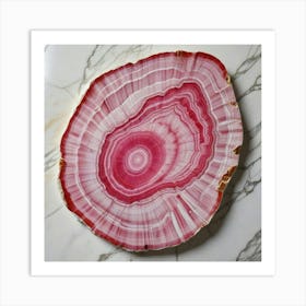 Red Agate Slice Art Print