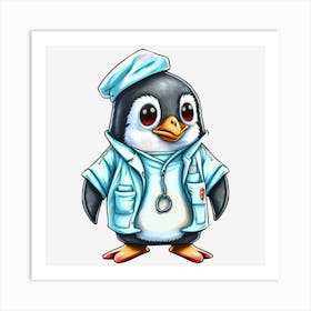 Doctor Penguin , Animal Lover Art Print