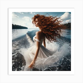 Beautiful Woman In Water 1 Art Print
