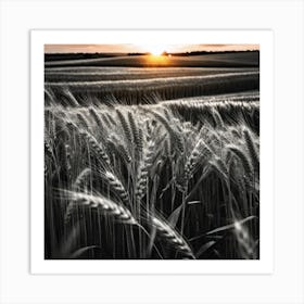 Sunset Wheat Field 7 Art Print