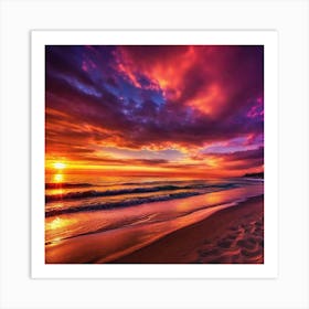 Sunset On The Beach 347 Art Print