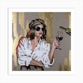 woman drunk 2 Art Print