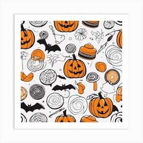 Halloween Pattern Art Print