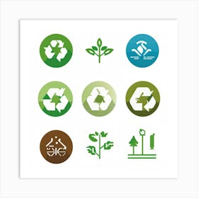 Recycling Icons 1 Art Print