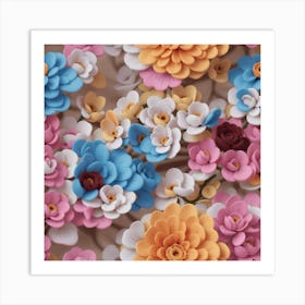 Flowers On A Table Art Print