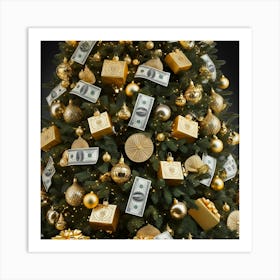 Christmas Tree With Money 10 Art Print