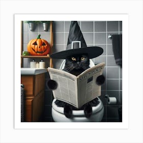 Witch Reading A Newspaper 6 Art Print