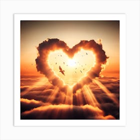 Heart Shape In The Clouds Art Print