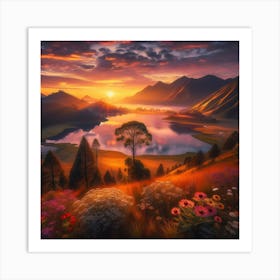 Sunrise Over The Mountains Art Print