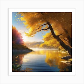 Sunset Over Water 3 Art Print