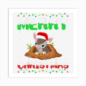 Matching Outfits For Holiday Party Armadillo Merry Christmas 1 Art Print