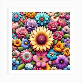 Colorful Flowers 5 Art Print