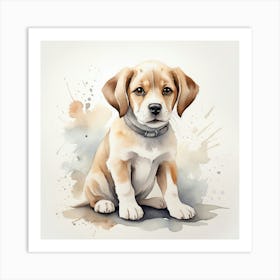 Default Create A Simple Watercolor Of A Cute Dog Using Neutral 2 (1) Art Print