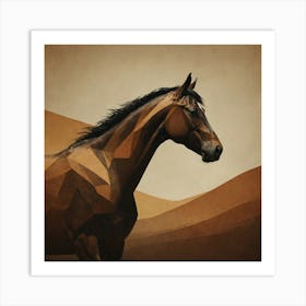 Horse In The Desert Art Print