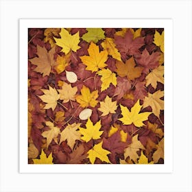 Autumn Leaves Background 1 Art Print