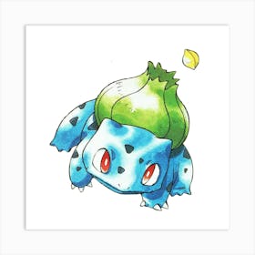 Pokemon Bulbasaur watercolor Art Print