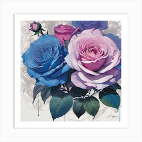 Blue Roses Art Print