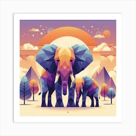 The Solar Siblings Elephants Art Print