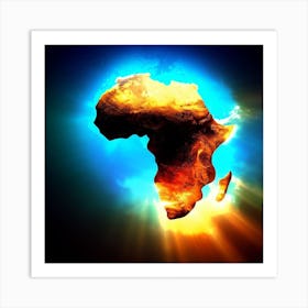 Africa In Space Art Print