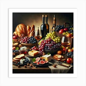 Wine And Cheese Art Print